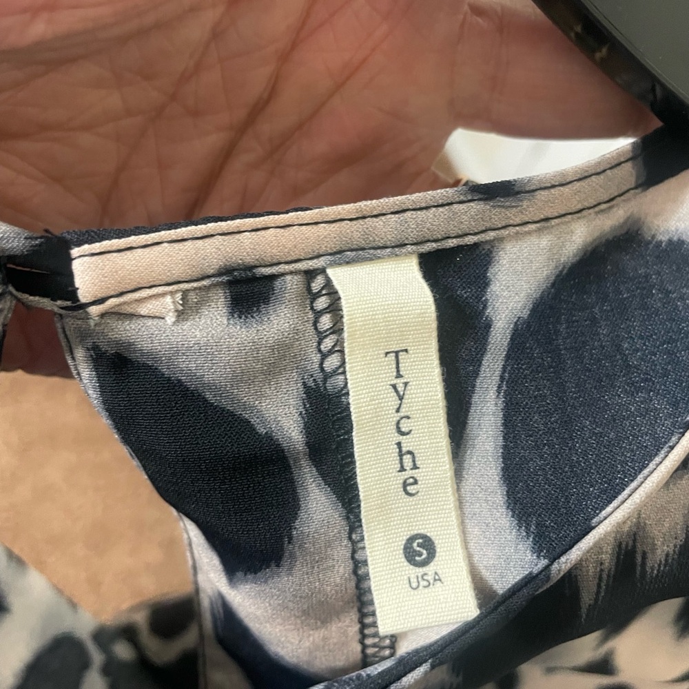 Tyche Black and Cream Abstract Print Blouse - Picture 3 of 3